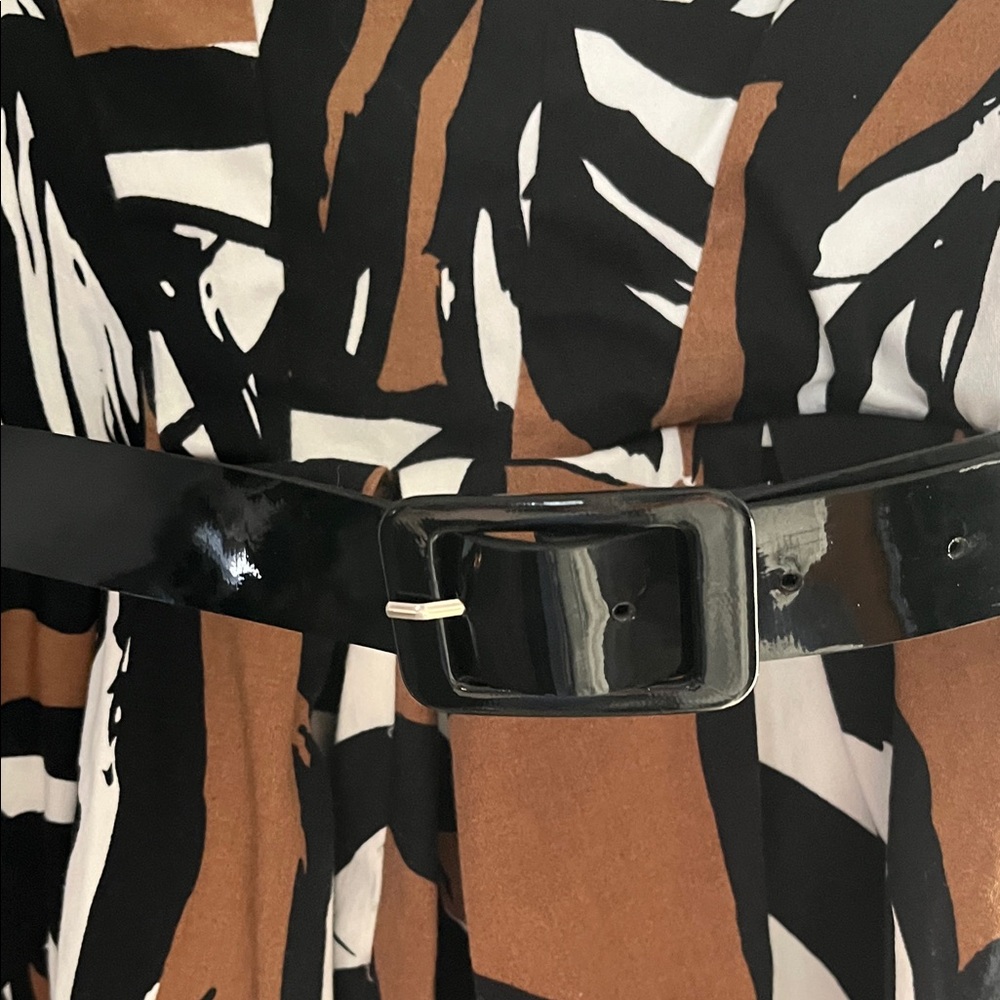 B. Smart Elegant Black and Brown Strapless Dress - Picture 4 of 5